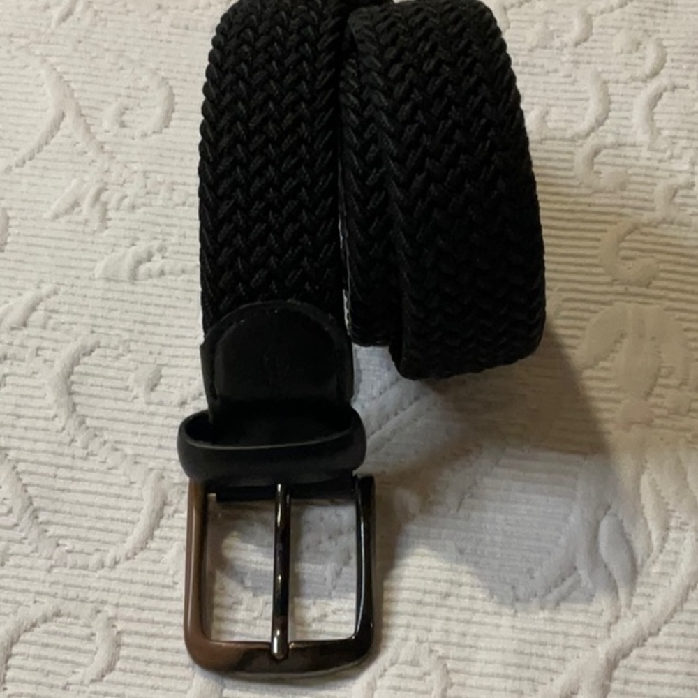 Original Penguin Black Woven Rope Belt with Metal Buckle Small - Picture 2 of 8